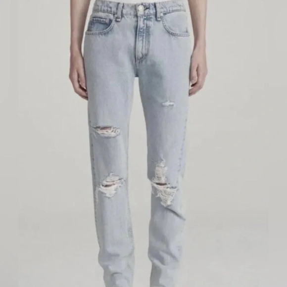 Rag & bone Mid-Rise Ankle Cigarette distressed Jeans - Picture 1 of 7